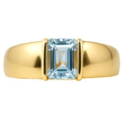 Anello - 18 carati Oro giallo - 1.33ct. tw. Acquamarina