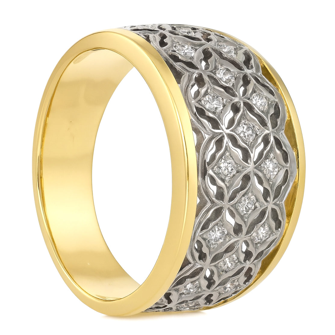 Anello - 18 carati Oro bianco, Oro giallo - 0.29ct. tw. Diamante (Naturale)