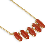 Collana - 18 carati Oro giallo Diamante (Naturale) - Corallo