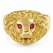 Anello in oro giallo 18 carati con due rubini