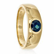 Anello da donna in oro giallo 18 carati con zaffiro