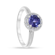 Anello - 18 carati Oro bianco - 1.28ct. tw. Tanzanite - Diamante
