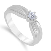 Anello - 18 carati Oro bianco - 0.17ct. tw. Diamante (Naturale)