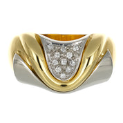 Anello - 18 carati Oro bianco, Oro giallo - 0.11ct. tw. Diamante (Naturale)