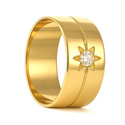 Anello - 18 carati Oro giallo - 0.12ct. tw. Diamante (Naturale)