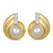 Orecchini - 18 carati Oro bianco, Oro giallo - 0.18ct. tw. Diamante (Naturale) - Perla