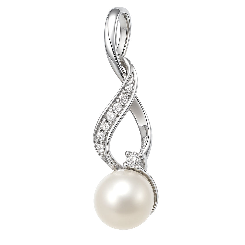 Ciondolo in Oro Bianco 18 carati -Perla Diamanti