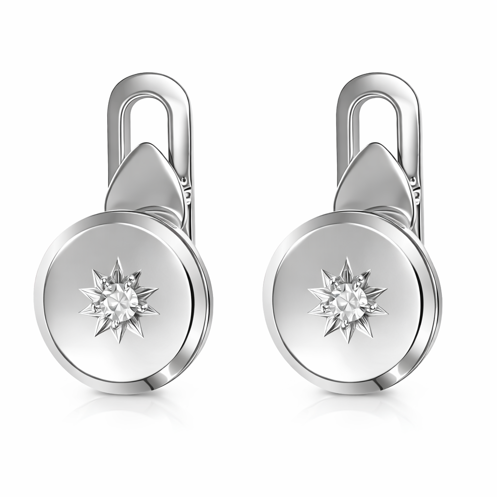 Gemelli - 18 carati Oro bianco - 0.08ct. tw. Diamante (Naturale)