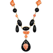 Collana con ciondolo - 18 carati Oro giallo - Corallo