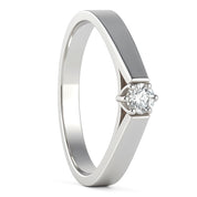 Anello - 18 carati Oro bianco - 0.11ct. tw. Diamante (Naturale)