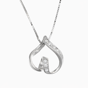 Collana con ciondolo - 18 carati Oro bianco - 0.07ct. tw. Diamante (Naturale)