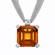 Collana - 18 carati Oro bianco - 11.48ct. tw. Quarzo citrino - Diamante
