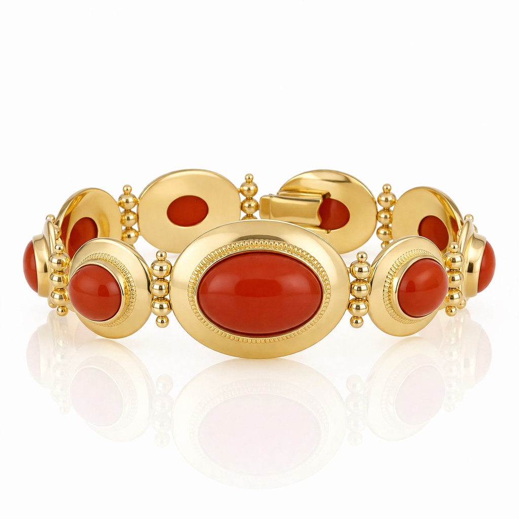 Bracciale - 18 carati Oro giallo Corallo