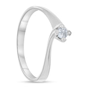 Anello - 18 carati Oro bianco - 0.11ct. tw. Diamante (Naturale)