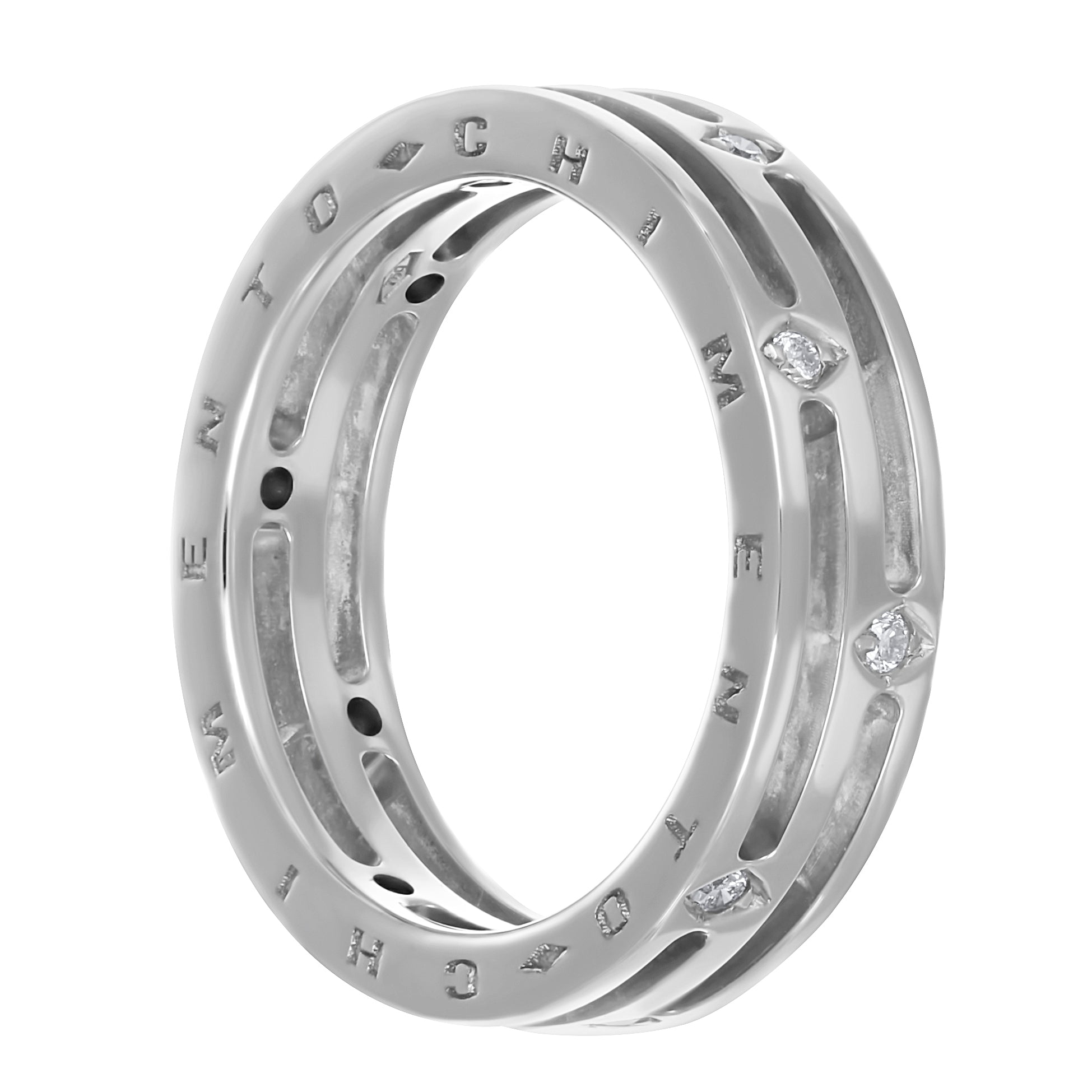 Anello - 18 carati Oro bianco - 0.10ct. tw. Diamante (Naturale)