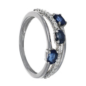 Anello - 18 carati Oro giallo - 0.52ct. tw. Zaffiro - Diamante