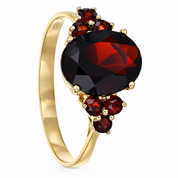Anello - 18 carati Oro giallo - 3.05ct. tw. Granato