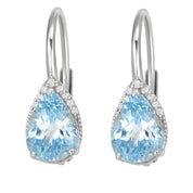 Orecchini - 18 carati Oro bianco - 2.28ct. tw. Acquamarina - Diamante