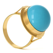 Anello - 18 carati Oro giallo Turchese