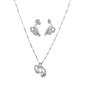 Parure - 18 carati Oro bianco - 1.75ct. tw. Acquamarina - Diamante