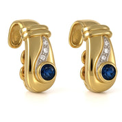 Orecchini - 18 carati Oro bianco, Oro giallo - 0.33ct. tw. Zaffiro - Diamante