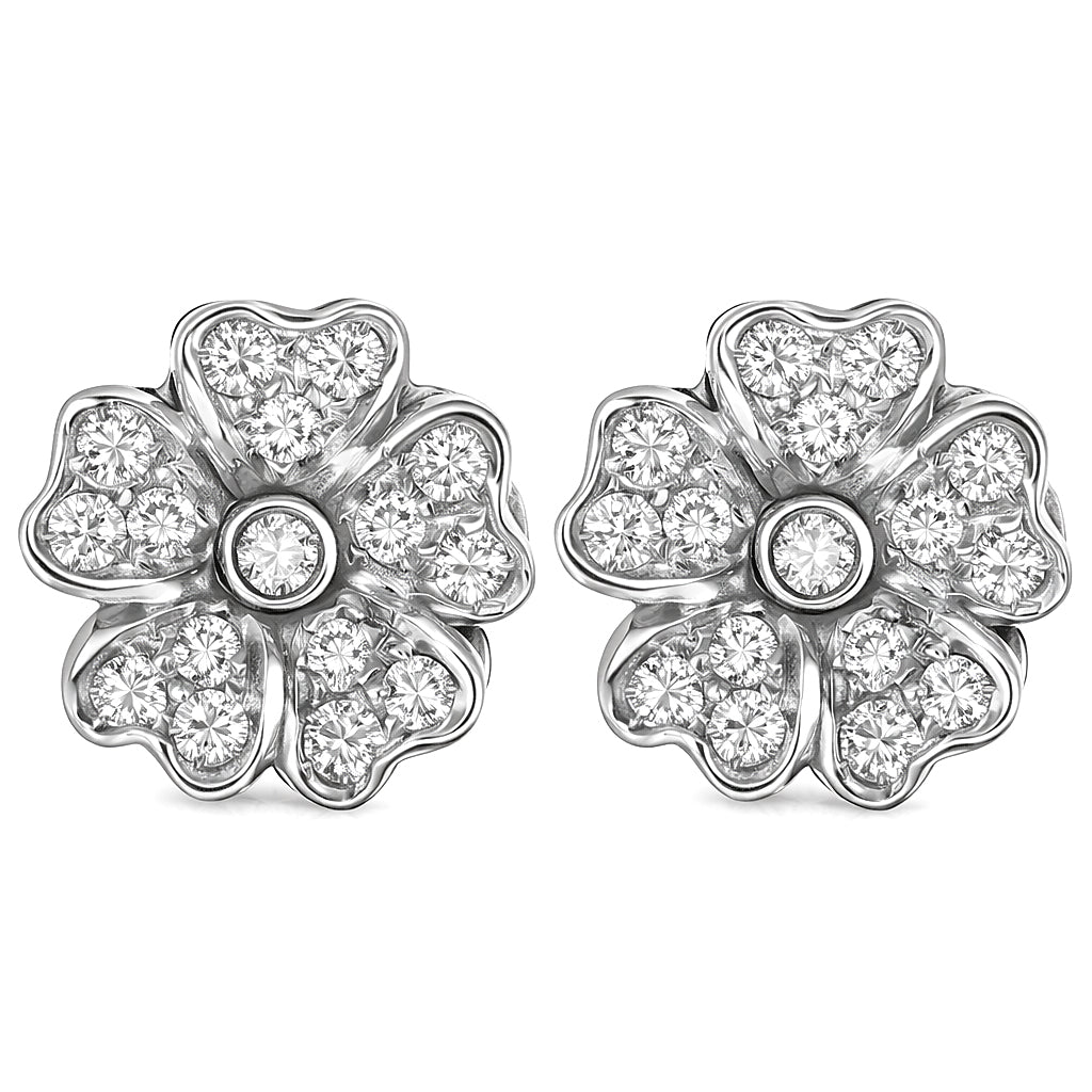 Orecchini - 18 carati Oro bianco - 0.64ct. tw. Diamante