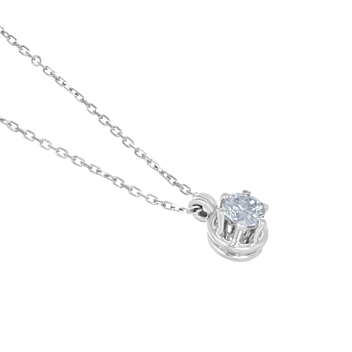 Collana con ciondolo - 18 carati Oro bianco - 0.22ct. tw. Diamante (Naturale)