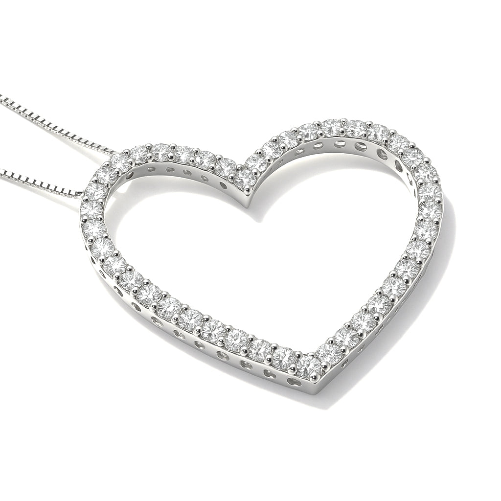 Collana con ciondolo - 18 carati Oro bianco - 0.57ct. tw. Diamante (Naturale)