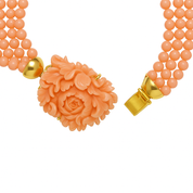 Collana - 18 carati Oro giallo, Coralli Rosa - Corallo