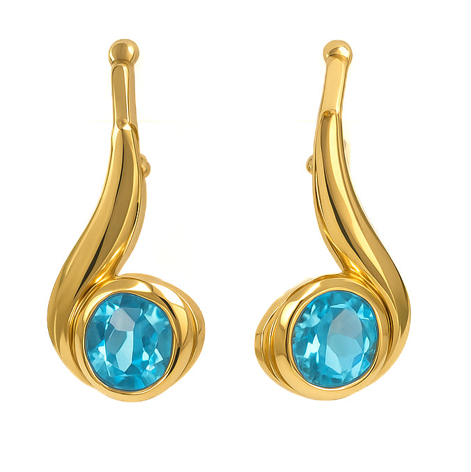 Orecchini - 18 carati Oro giallo - 2.50ct. tw. Topazio