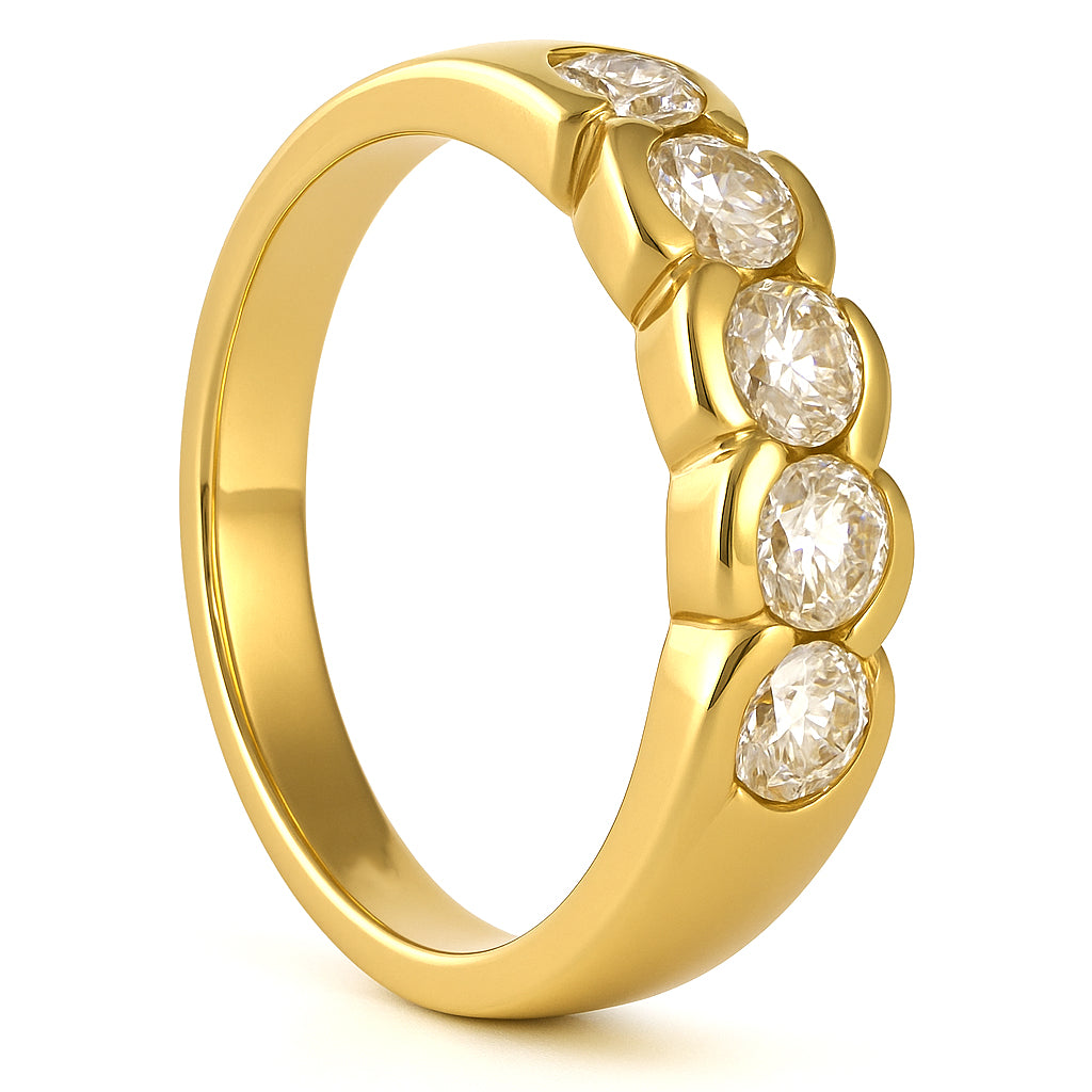 Anello - 18 carati Oro giallo - 0.85ct. tw. Diamante (Naturale)