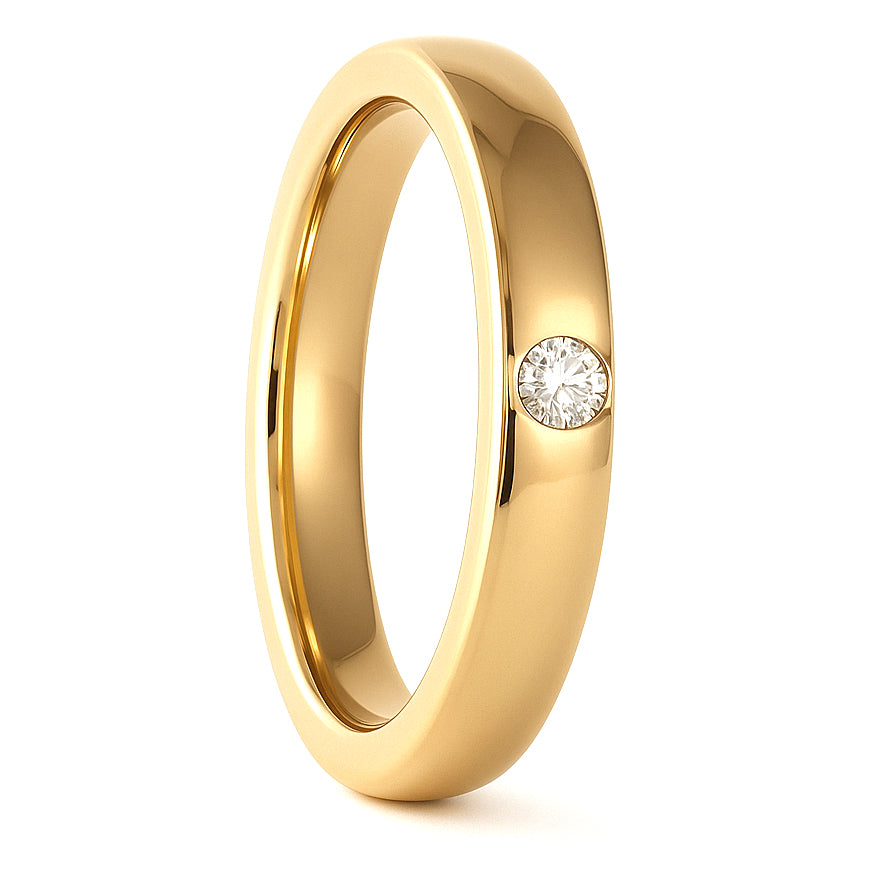 Anello - 18 carati Oro giallo - 0.05ct. tw. Diamante (Naturale)