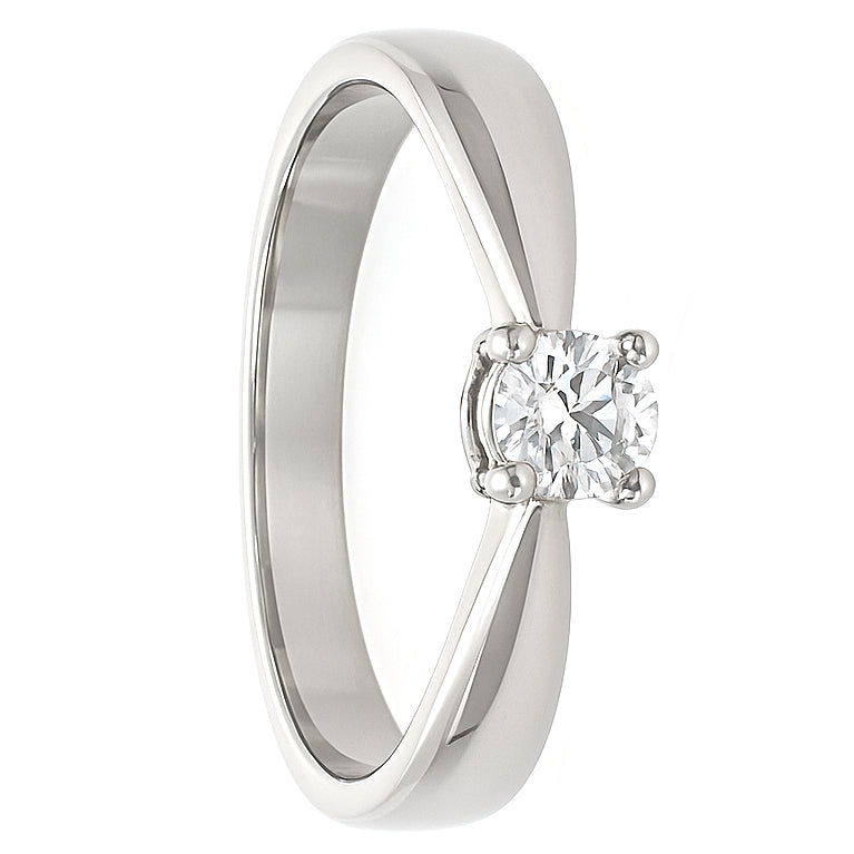 Anello - 18 carati Oro bianco - 0.25ct. tw. Diamante (Naturale)