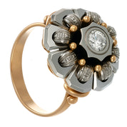 Anello - 18 carati Argento, Oro giallo - 0.34ct. tw. Diamante (Naturale)