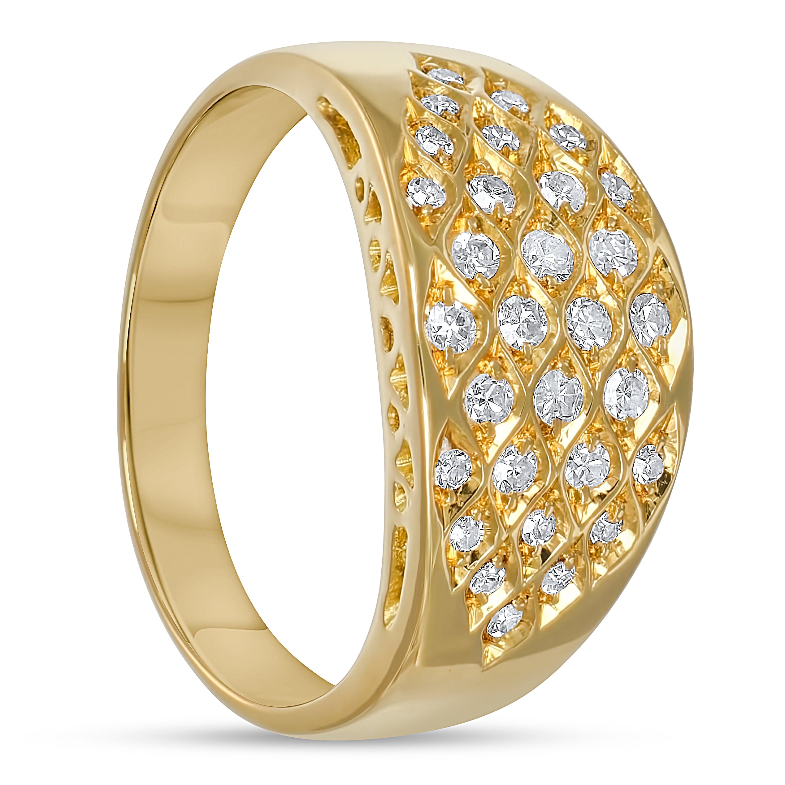 Anello in Oro giallo 18 carati co Diamanti 0.90 Ct tot