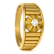 Anello - 18 carati Oro giallo - 0.06ct. tw. Diamante (Naturale)