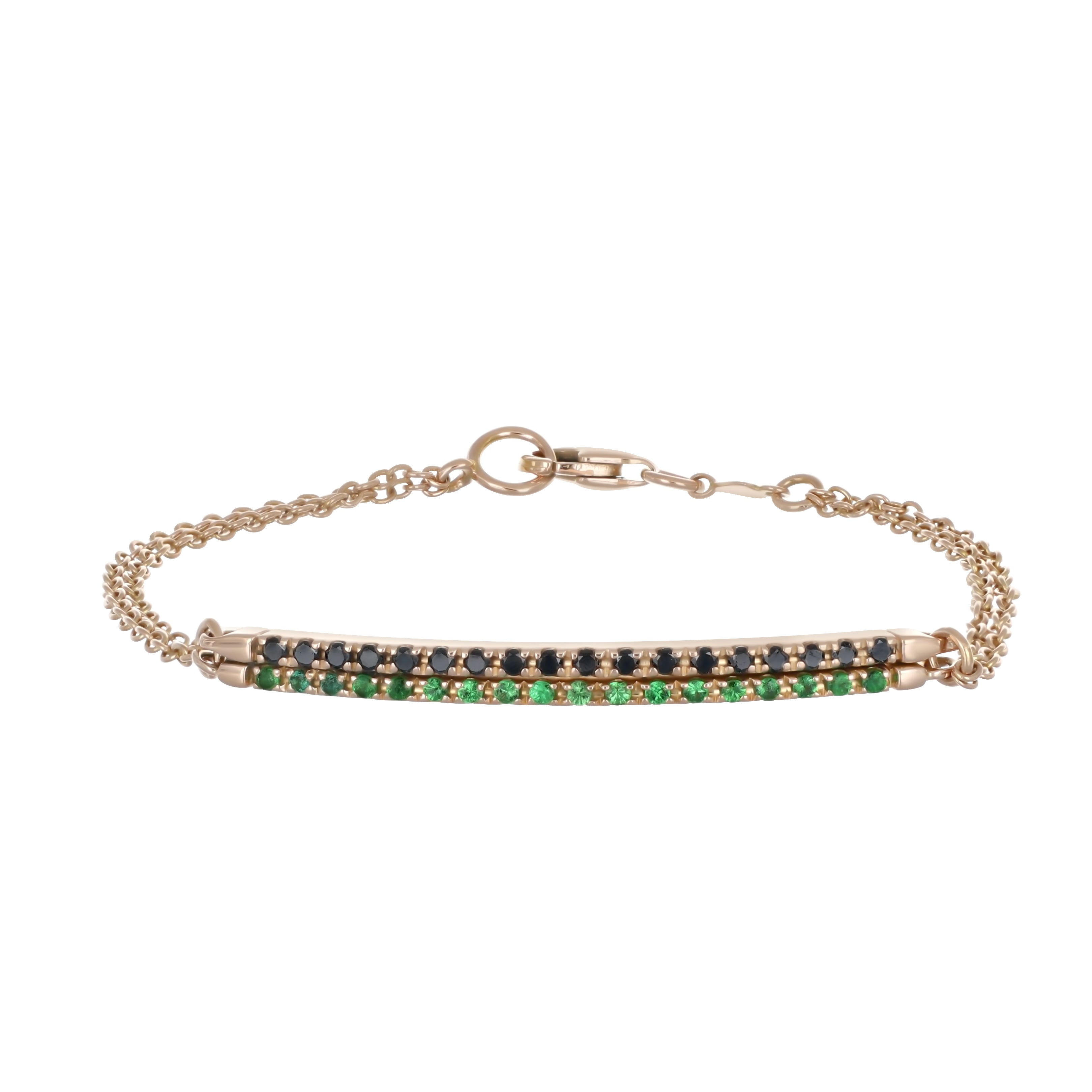 Bracciale - 18 carati Oro rosa - 0.36ct. tw. Smeraldo - Diamante