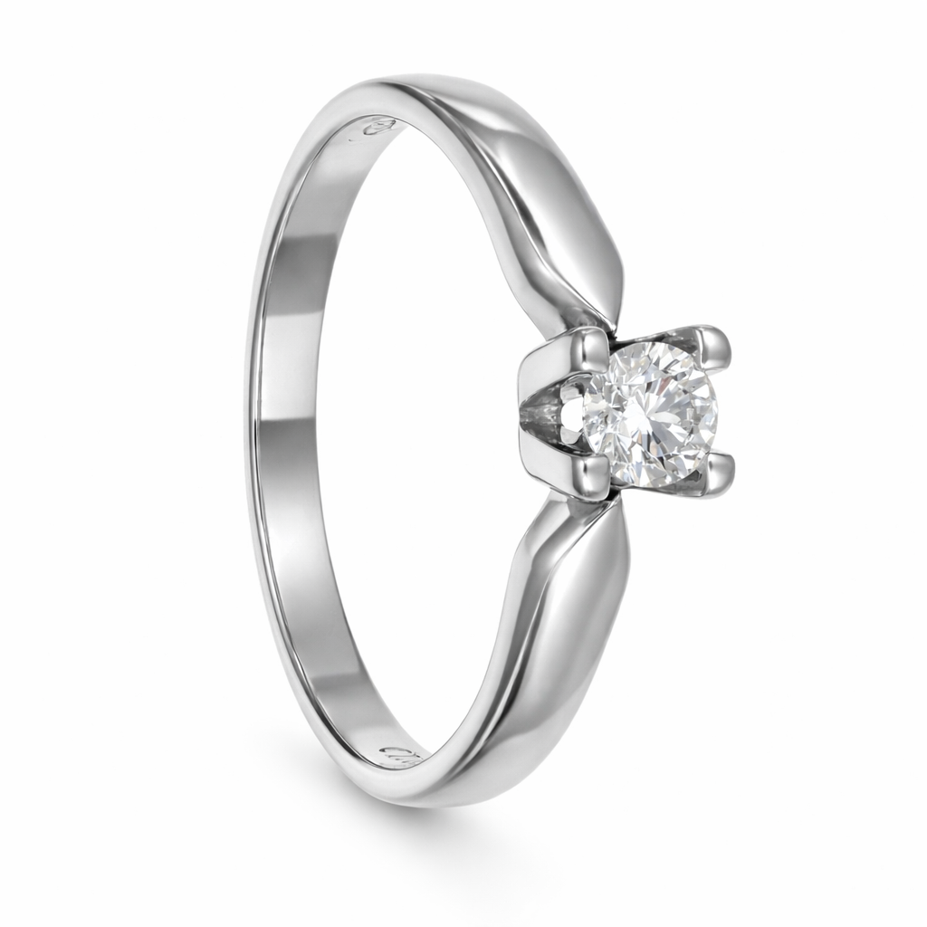 Anello - 18 carati Oro bianco - 0.23ct. tw. Diamante (Naturale)