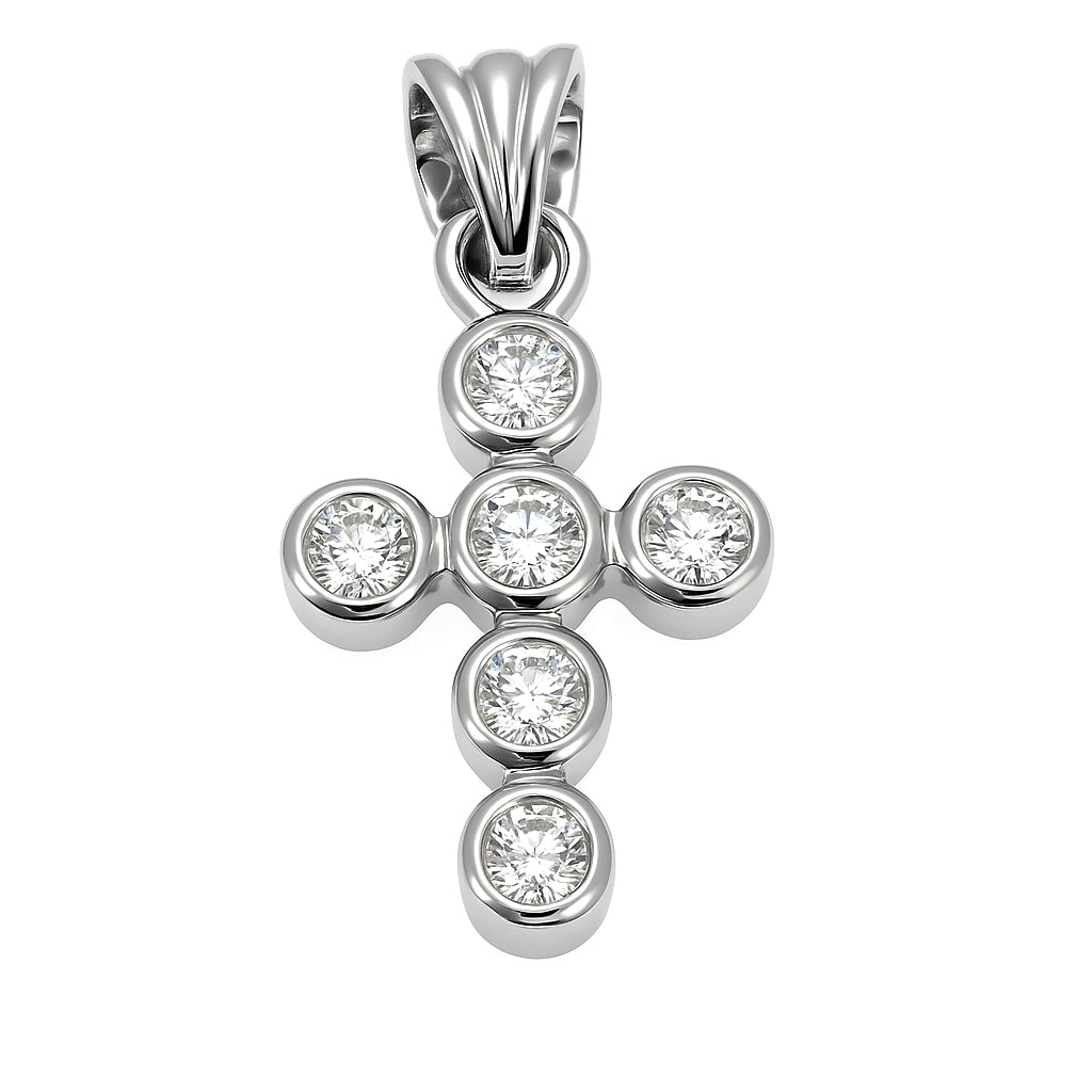 Ciondolo - 18 carati Oro bianco - 0.12ct. tw. Diamante (Naturale)