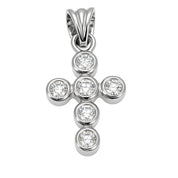 Ciondolo - 18 carati Oro bianco - 0.12ct. tw. Diamante (Naturale)