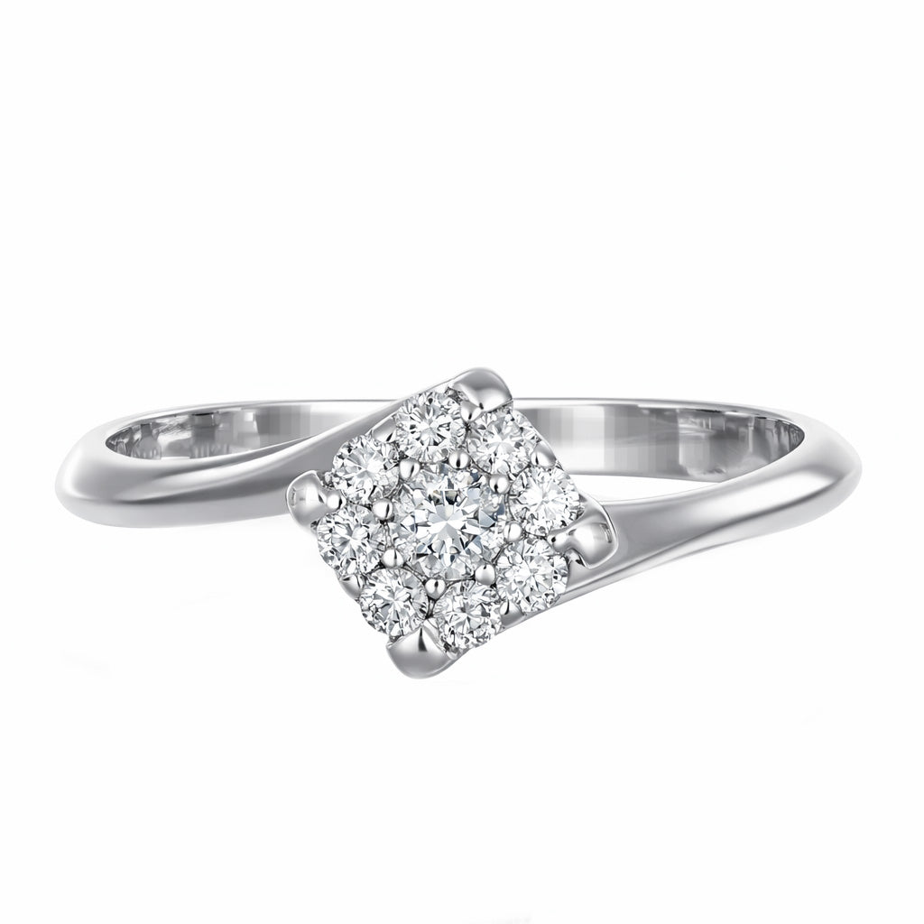 Anello - 18 carati Oro bianco - 0.24ct. tw. Diamante (Naturale)