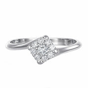Anello - 18 carati Oro bianco - 0.24ct. tw. Diamante (Naturale)