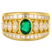 Anello - 18 carati Oro giallo - 2.30ct. tw. Smeraldo - Diamante