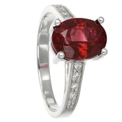 Anello - 18 carati Oro bianco - 2.73ct. tw. Tormalina - Diamante