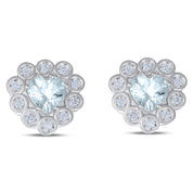 Orecchini - 18 carati Oro bianco - 1.70ct. tw. Acquamarina - Diamante