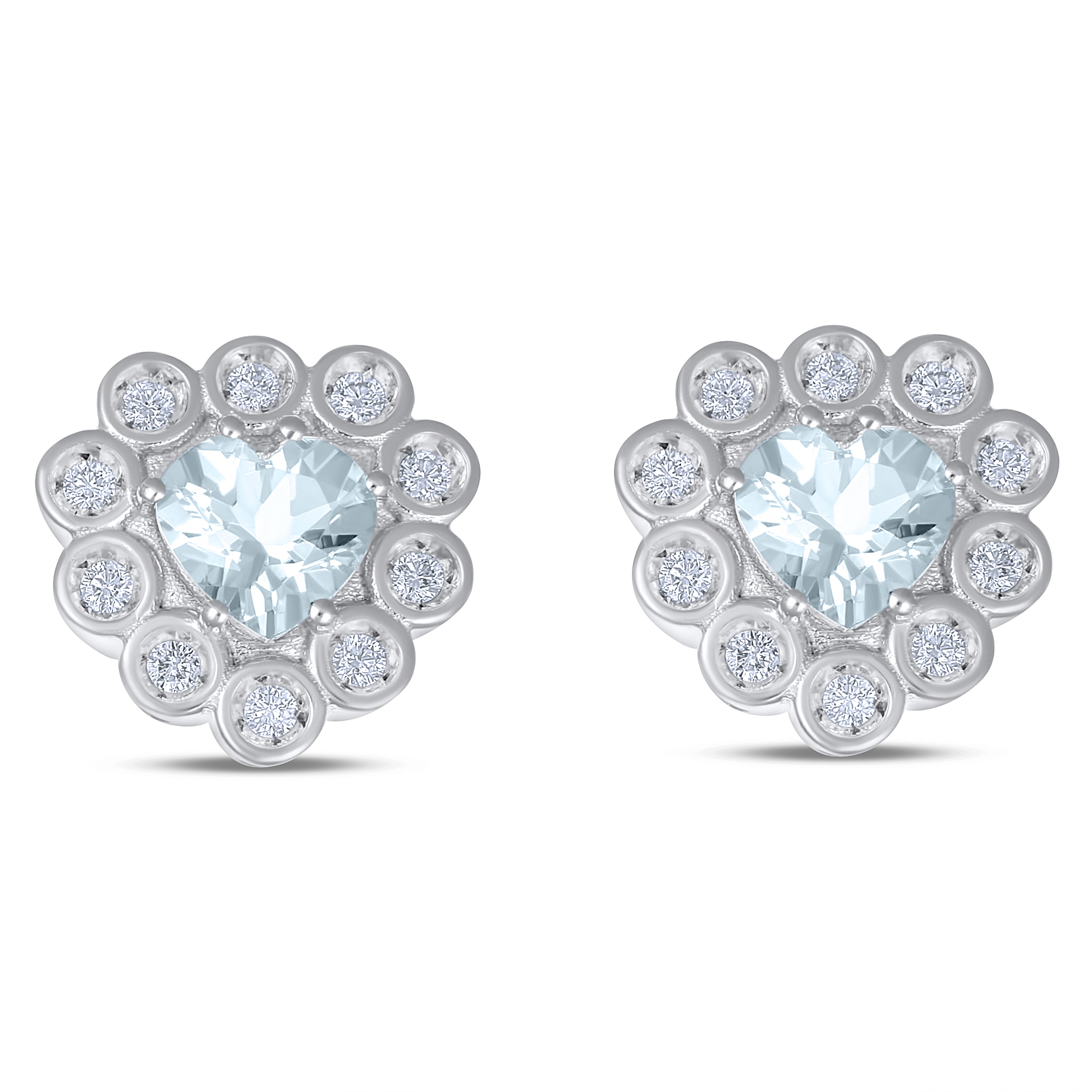 Orecchini - 18 carati Oro bianco - 1.70ct. tw. Acquamarina - Diamante