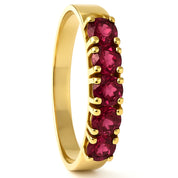 Anello - 18 carati Oro giallo - 0.60ct. tw. Rubino