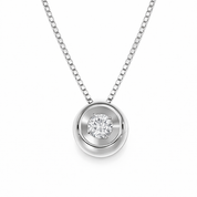 Collana con ciondolo - 18 carati Oro bianco - 0.10ct. tw. Diamante (Naturale)