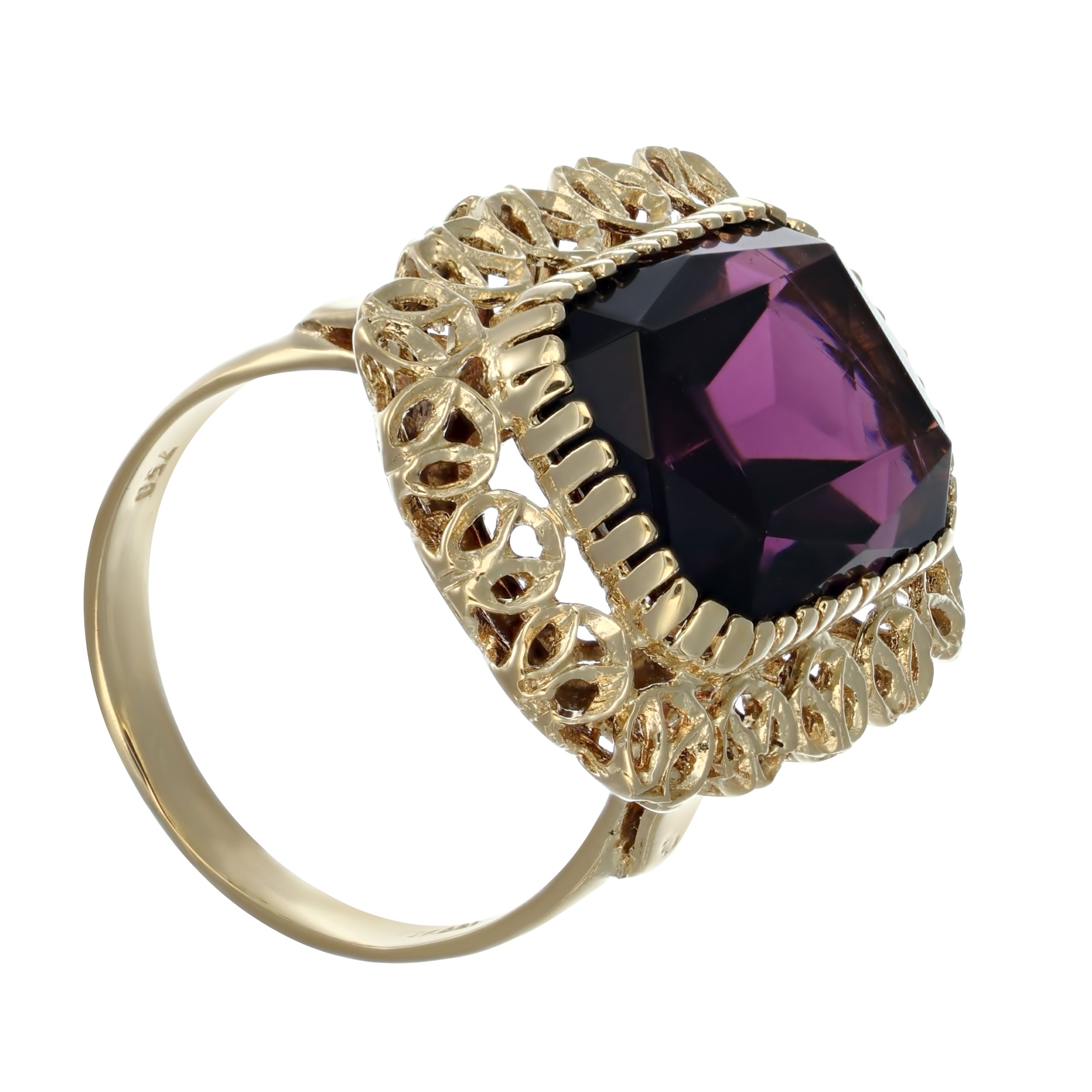 Anello - 18 carati Oro giallo - 12.00ct. tw. Ametista