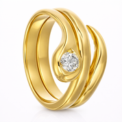 Anello - 18 carati Oro giallo - 0.25ct. tw. Diamante (Naturale)